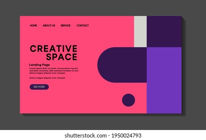 landing page web design layout modern minimalist