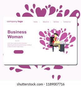 landing page for web development business and woman carrer with theme purple