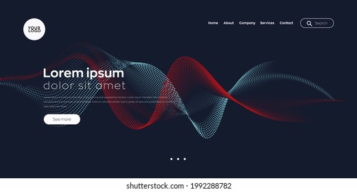 Landing page. web header vector line background for website, banner, template.