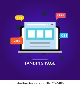 Landing page. Web site. Vector template. Landing illustration