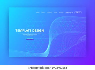 Landing page for a website about scientific life. Consisting of set of hexagonal cells and wave lines. Graphic concept for your design