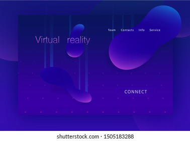 Landing page for a website about virtual reality. Graphic concept for your design