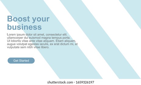 Landing page, website or app template with strip backround. Vector illustration. 4k resolution.
