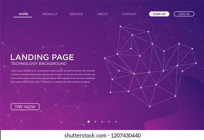 landing page website background template vector design with abstract style   and futuristic user interface