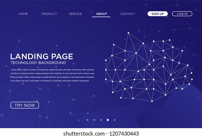 landing page website background template vector design with abstract style and futuristic user interface design vector eps 10
