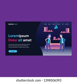 Landing page website background template with flat style and futuristic vector design