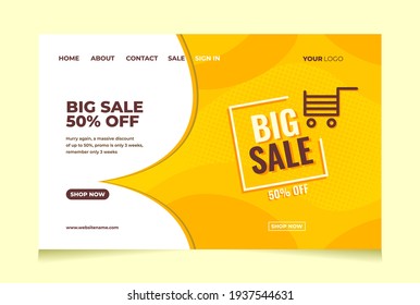 Landing page website cover design sale promotion template 