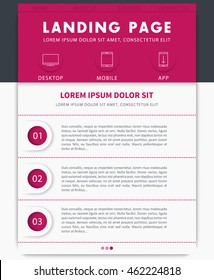 Landing page, website design template, flat style