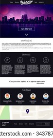 Landing Page Website Design. Vector One page site template