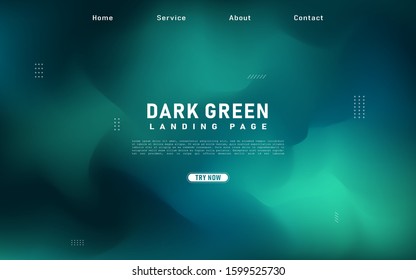 landing page for website with green gradient