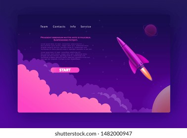 Landing page for a website  to launch the company on the Internet. Abstract city concept for your design