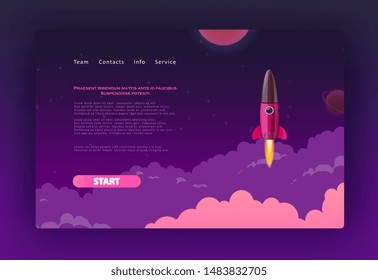 Landing page for a website  to launch the company on the Internet. Abstract city concept for your design