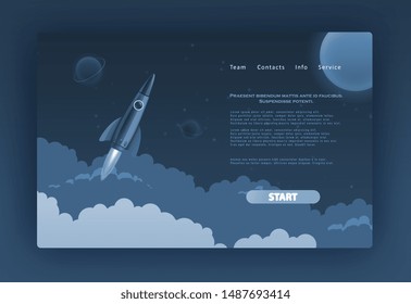 Landing page for a website  to launch the company on the Internet. Abstract city concept for your design
