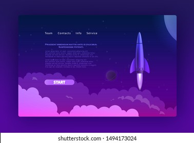 Landing page for a website  to launch the company on the Internet. Abstract city concept for your design