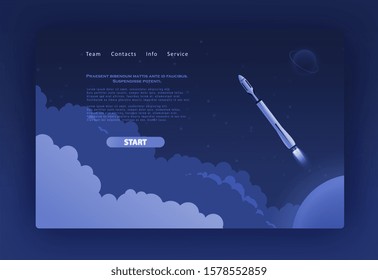 Landing page for a website to launch the company on the Internet. Digital concept for your design