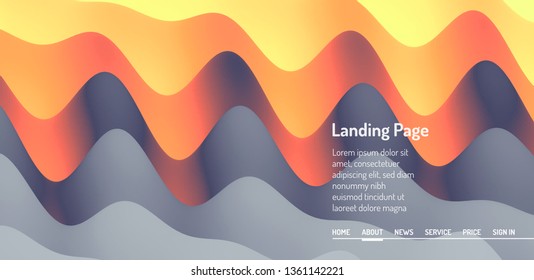 Landing page for website and mobile app. Modern abstract style. Vector web site design template.