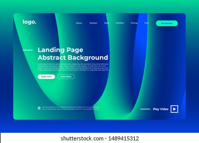 Landing page website mockup abstract background. Vivid bright gradient freeform like fluid. Concept dynamic graphic shape. Vector illustrate.
