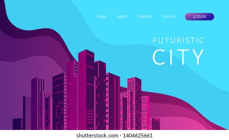 Landing page for a website on the Internet. Abstract city concept for your design
