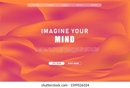landing page for website with orange gradient