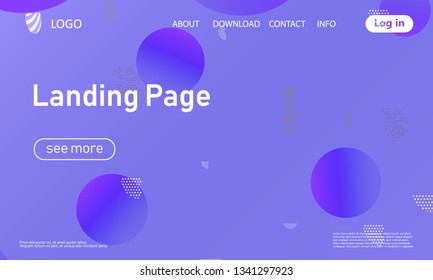 Landing page. Website template. Abstract background. Web design landing page. Trendy gradient poster. Vector illustration.