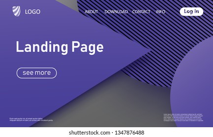 Landing page. Website template. Abstract background. Web design landing page. Trendy gradient poster. Vector illustration.