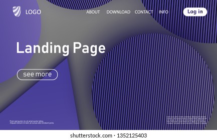 Landing page. Website template. Abstract background. Web design landing page. Trendy gradient poster. Vector illustration.