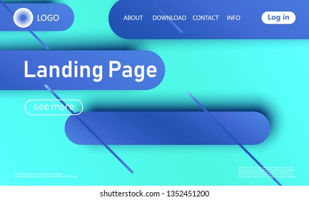 Landing page. Website template. Abstract background. Web design landing page. Trendy gradient poster. Vector illustration.