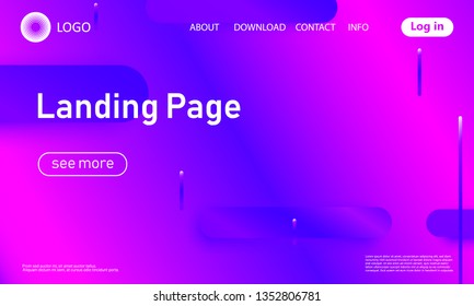 Landing page. Website template. Abstract background. Web design landing page. Trendy gradient poster. Vector illustration.