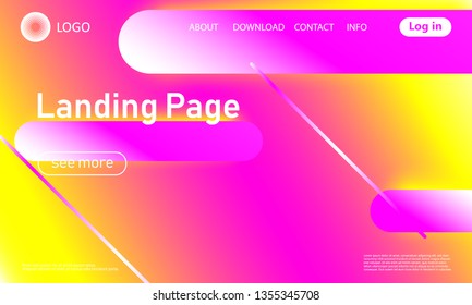 Landing page. Website template. Abstract background. Web design landing page. Trendy gradient poster. Vector illustration.