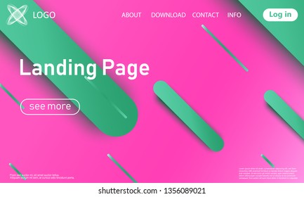 Landing page. Website template. Abstract background. Web design landing page. Trendy gradient poster. Vector illustration.