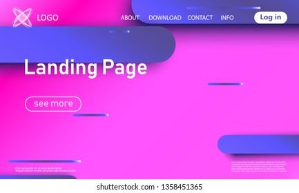 Landing page. Website template. Abstract background. Web design landing page. Trendy gradient poster. Vector illustration.
