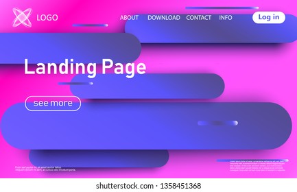 Landing page. Website template. Abstract background. Web design landing page. Trendy gradient poster. Vector illustration.