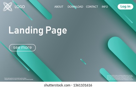 Landing page. Website template. Abstract background. Web design landing page. Trendy gradient poster. Vector illustration.
