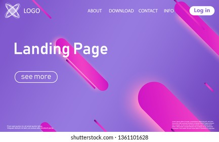 Landing page. Website template. Abstract background. Web design landing page. Trendy gradient poster. Vector illustration.