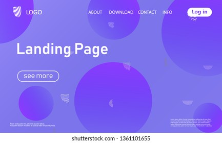 Landing page. Website template. Abstract background. Web design landing page. Trendy gradient poster. Vector illustration.