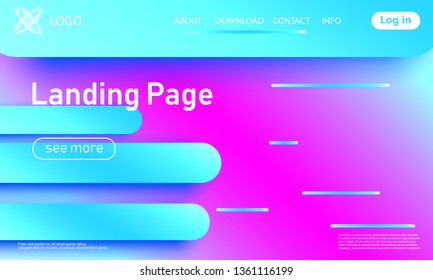 Landing page. Website template. Abstract background. Web design landing page. Trendy gradient poster. Vector illustration.