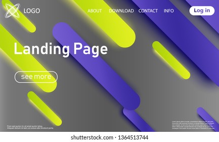 Landing page. Website template. Abstract background. Web design landing page. Trendy gradient poster. Vector illustration.