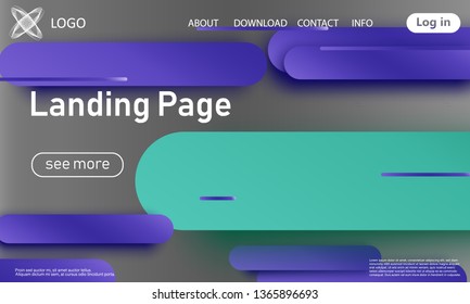 Landing page. Website template. Abstract background. Web design landing page. Trendy gradient poster. Vector illustration.