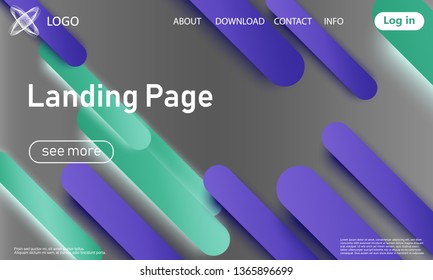 Landing page. Website template. Abstract background. Web design landing page. Trendy gradient poster. Vector illustration.