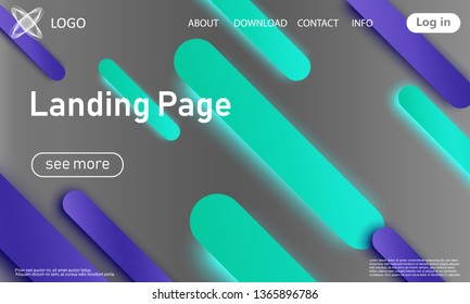 Landing page. Website template. Abstract background. Web design landing page. Trendy gradient poster. Vector illustration.