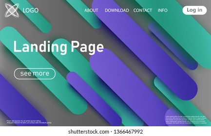 Landing page. Website template. Abstract background. Web design landing page. Trendy gradient poster. Vector illustration.