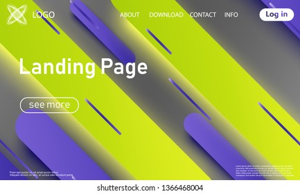 Landing page. Website template. Abstract background. Web design landing page. Trendy gradient poster. Vector illustration.