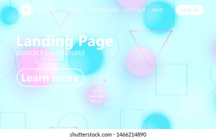 Landing page. Website template. Abstract background. Blue and pink colors. Web design landing page. Vector illustration.