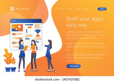 Landing page website template design. Modern flat design vector illustration concepts of web page design for website and mobile website development. Easy to edit and customize.