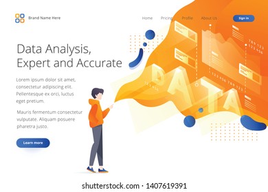 Landing page website template design. Modern flat design vector illustration concepts of web page design for website and mobile website development. Easy to edit and customize.