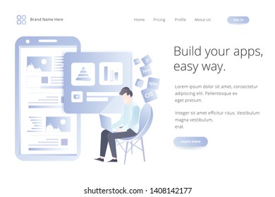 Landing page website template design. Modern flat design vector illustration concepts of web page design for website and mobile website development. Easy to edit and customize.