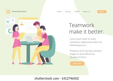 Landing page website template design. Modern flat design vector illustration concepts of web page design for website and mobile website development. Easy to edit and customize