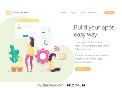 Landing page website template design. Modern flat design vector illustration concepts of web page design for website and mobile website development. Easy to edit and customize