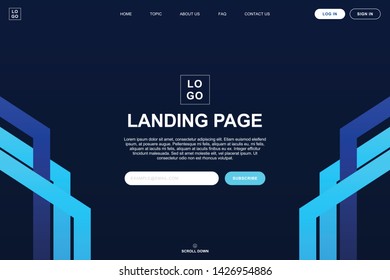 Landing page website template in geometric concept