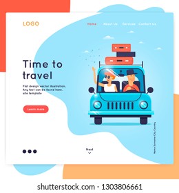 Landing page. Website Template. Time to travel, vacation.